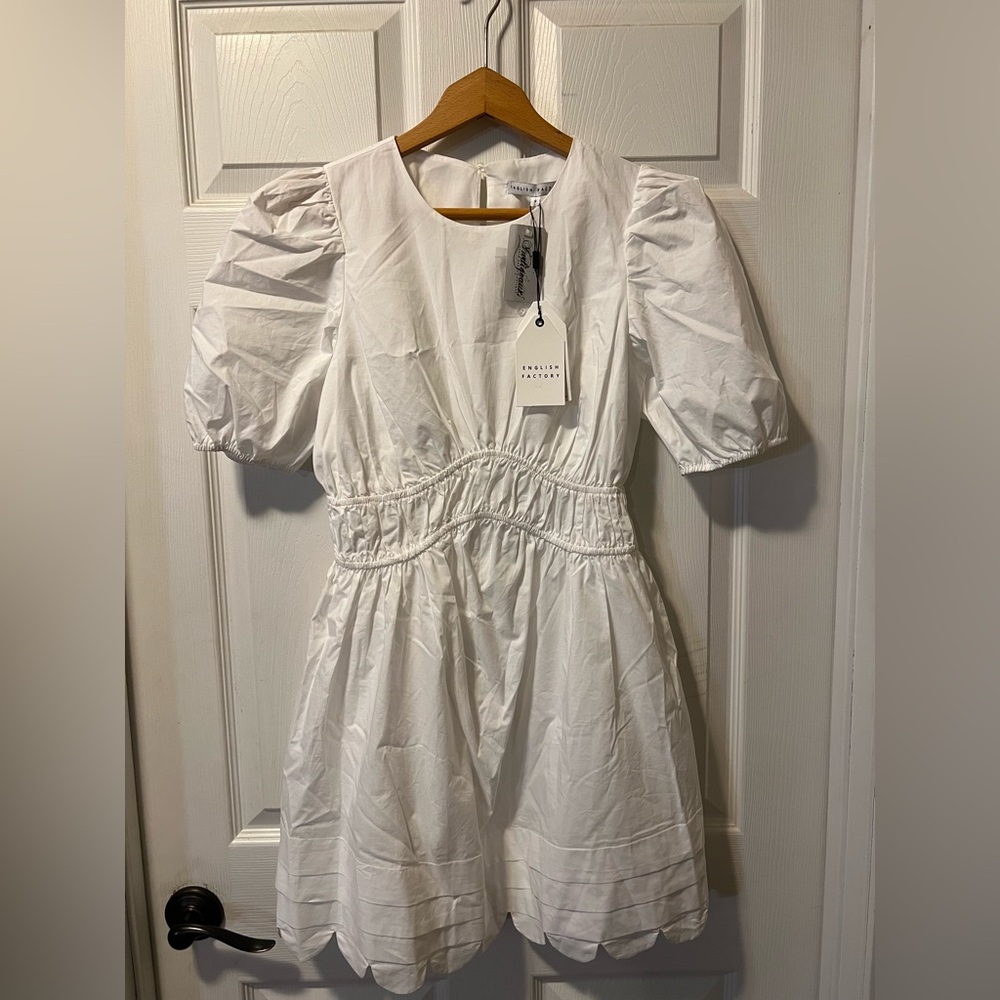 English Factory White Puff Sleeve Dress